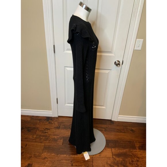 Chloe Black Wool Cashmere Long Sleeve Maxi Sweater Dress $1995, Size Small - Picture 5 of 11